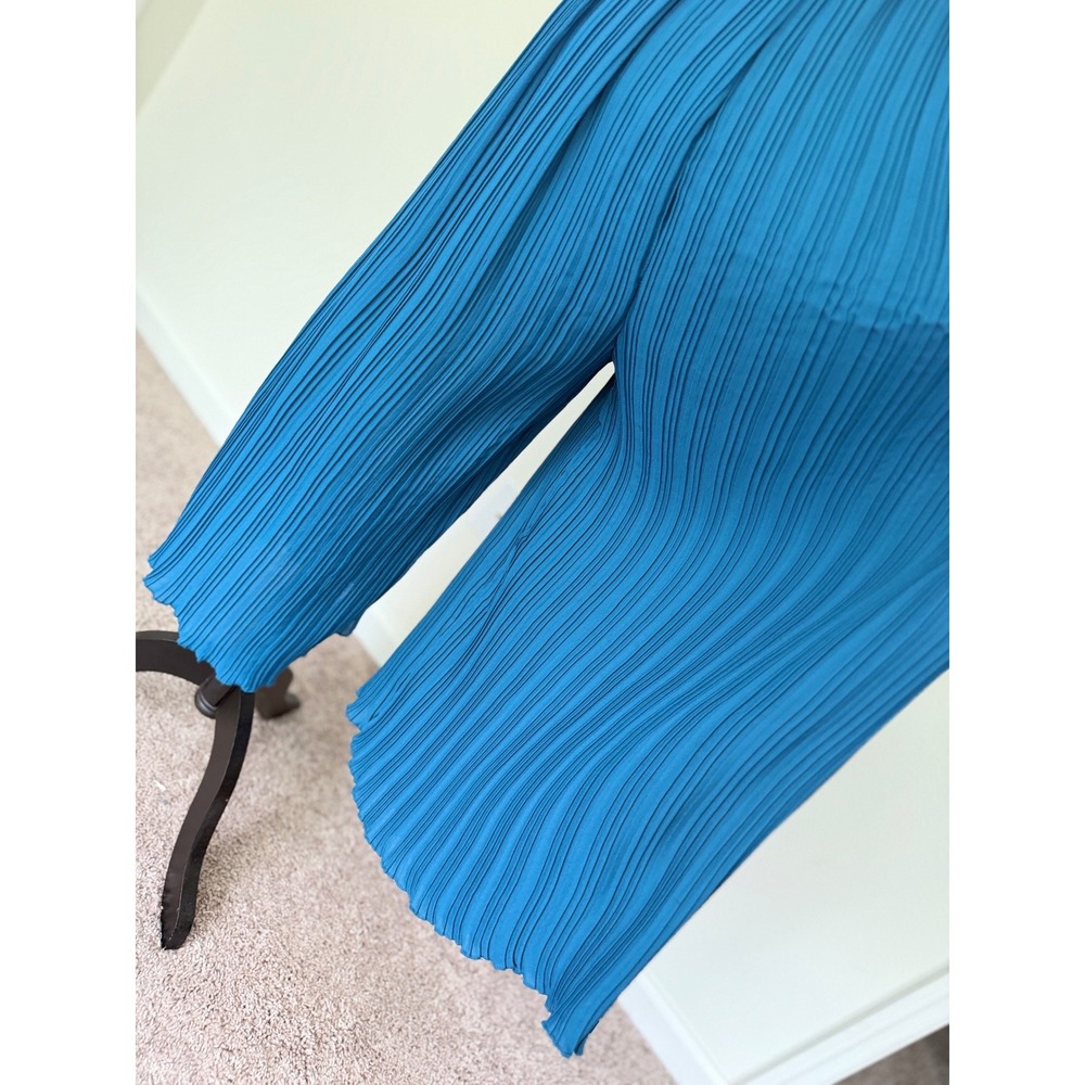 Nasty Gal Collection Plisse Wide Leg Jumpsuit Teal Orange Two Tone Size 4‎ - Picture 14 of 16